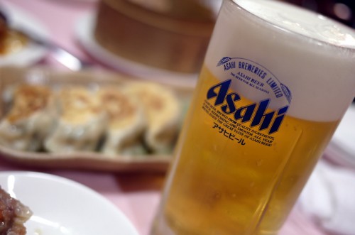 西安刀削麺 吾妻橋店 ビールはアサヒスーパードライ