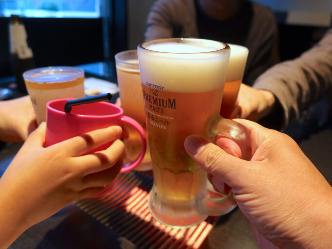 まずはビールで乾杯！