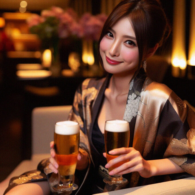 「キャバクラ 美人×麦酒」 ビールは笑顔が似合うお酒